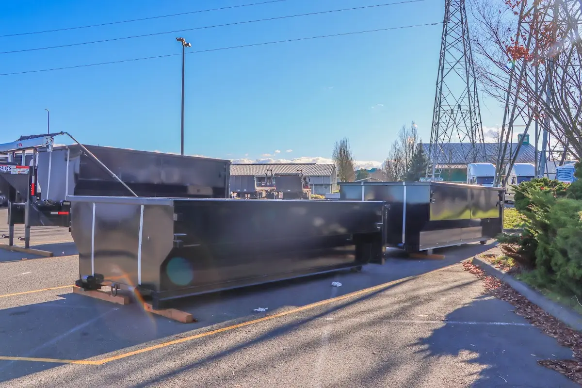 Roll-off dumpster ready for waste disposal at job site for Roll Off Dumpster Rental in Montville